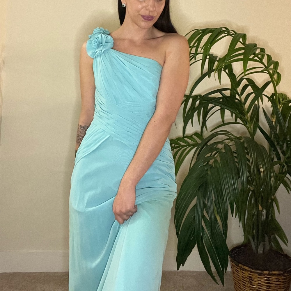 David's Bridal • One Shoulder Bow Dress